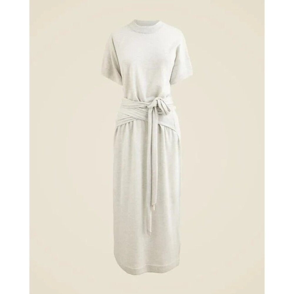 NWT J.Crew Spring Street Featherweight Cashmere Wrap Dress in Heather Nickel XXS